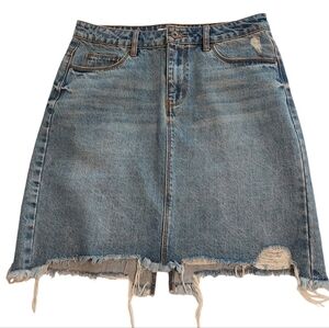 a loves a Blue Denim High Waist Distressed Mini Skirt- size 27 waist